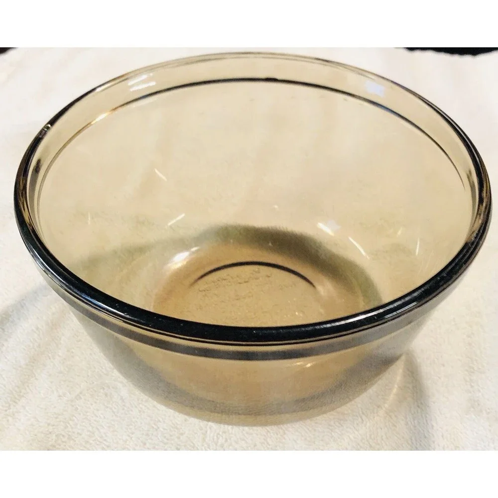 Anchor Ovenware Amber Glass Rimmed‎ 1qt Mixing Bowl